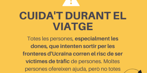 Nota de premsa Ucraïna: milers de persones en risc de tràfic de persones